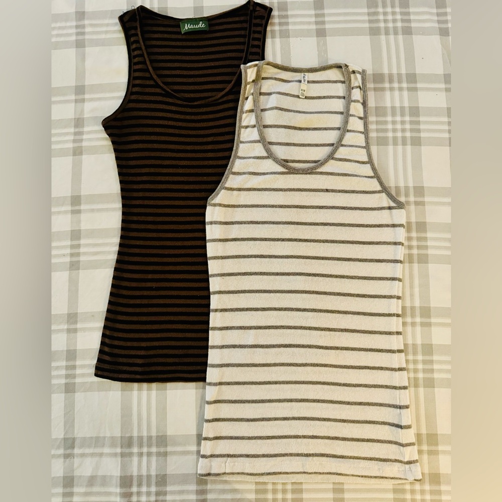 2 striped tank tops- women’s medium
